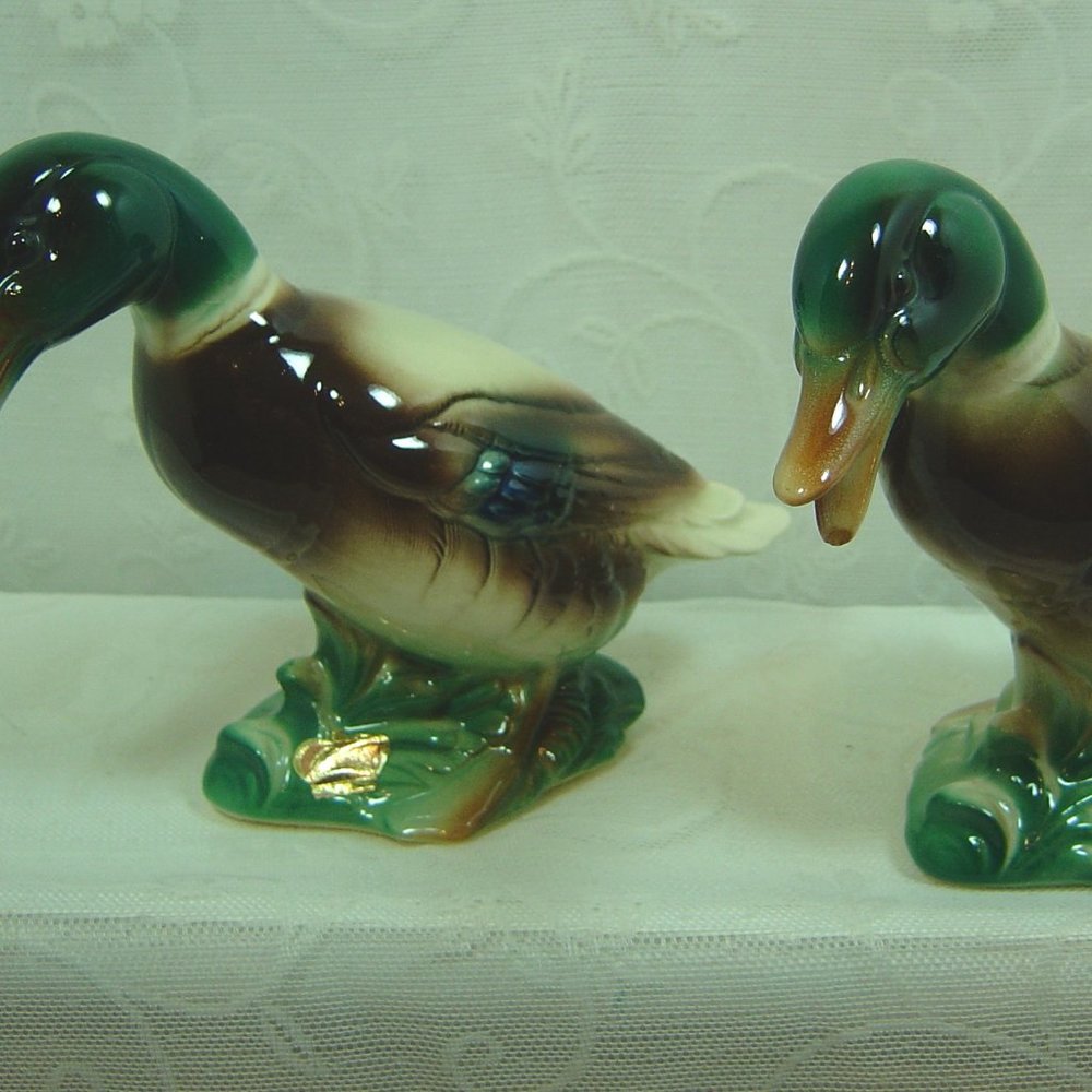 2 Vintage Royal Windsor Mallard duck figurines--5" tall